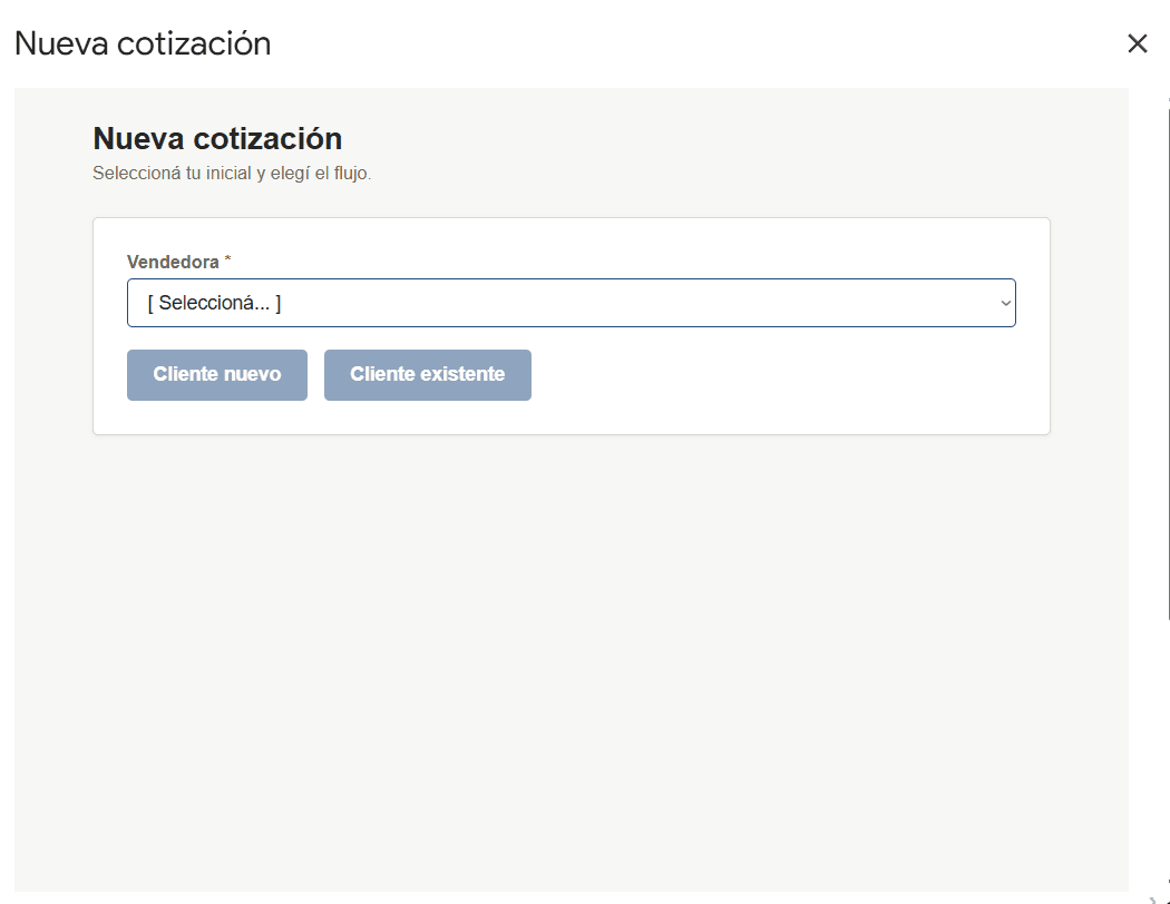 Base de Clientes, histórico y versionador de cotizaciones — captura de pantalla